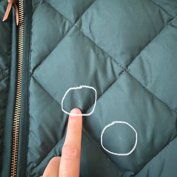 J.CREW Excursion Quilted Puffer Vest Green Down Feather Corduroy Trim - Picture 4 of 12